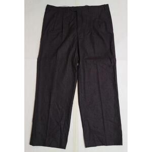 Luciano Barbera Wool Dress Pants Mens Sz 42US 60EU Pleated Brown Italy Trousers